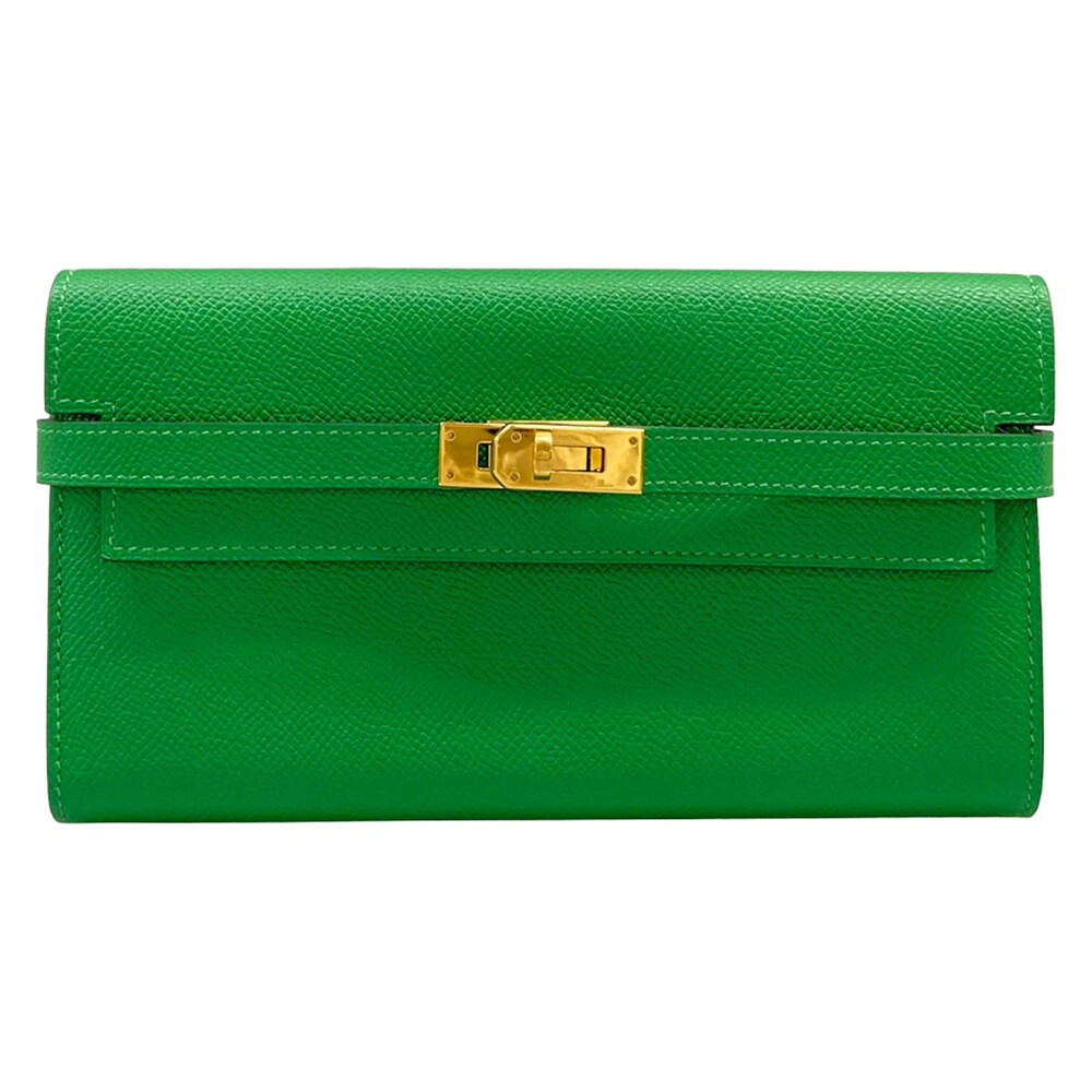Hermes Kelly Wallet Long Bambou Veau #379574H23B